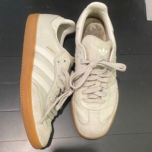 adidas Samba Sneakers in Cream with Gum Sole